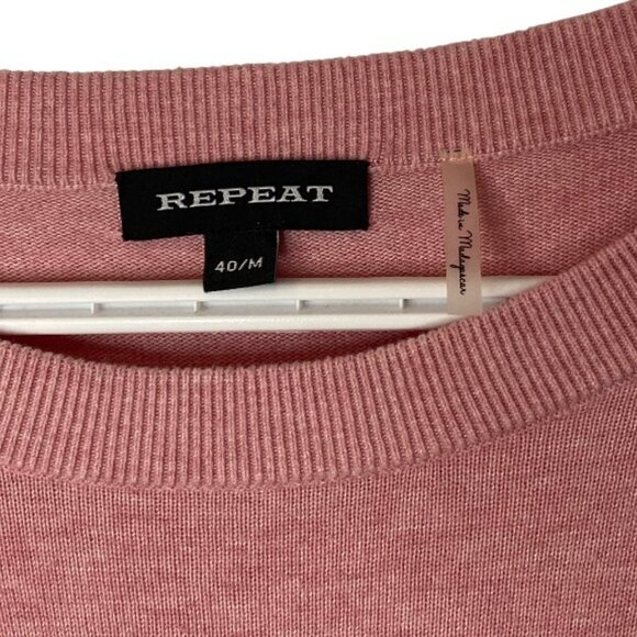 Repeat pink crew neck long sleeve sweater size 40/M - Picture 5 of 5